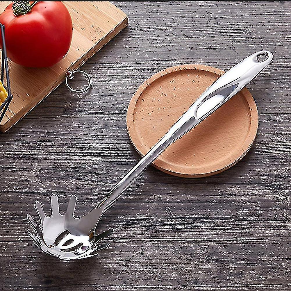 Kitchen Pasta Server Stainless Steel Spoon With Ergonomic Handle For Spaghetti Noodles