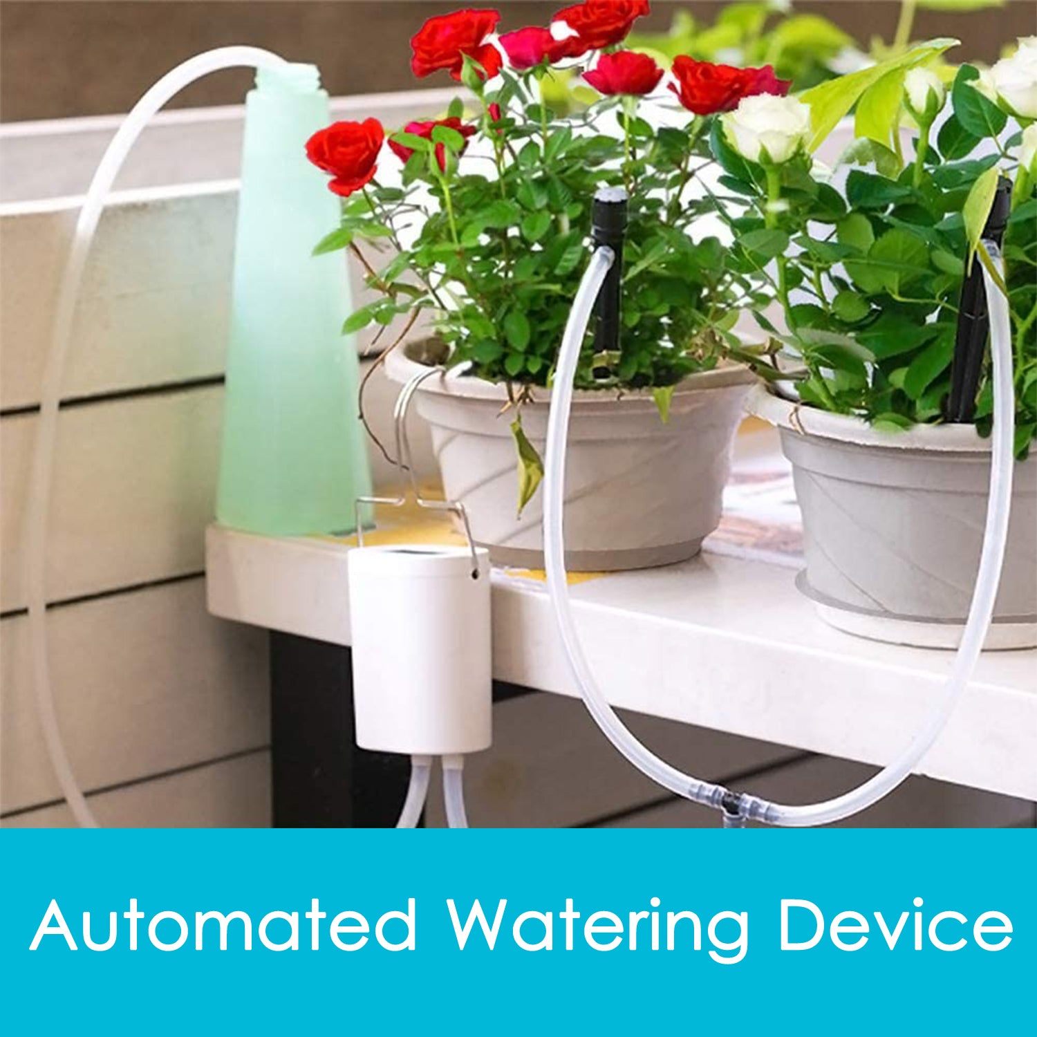 Automated Watering Device Smart Water Controller Automatically Watering System Drip Irrigation Kit for 4 Potted Plants with 2000mAh Rechargeable Battery