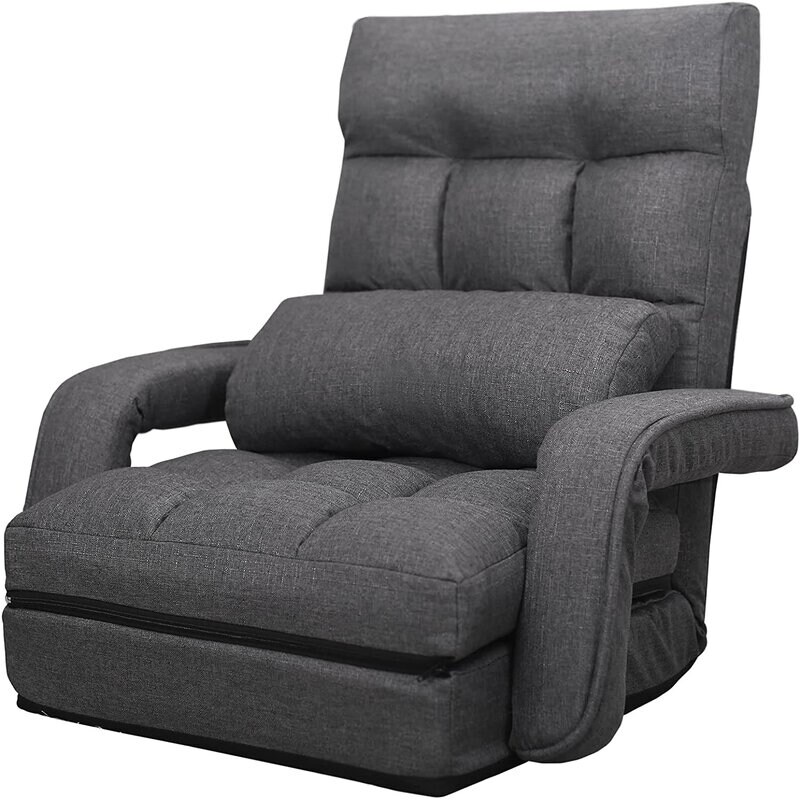 Adjustable 6 Position Floor Chair Folding Lazy Gaming Sofa Indoor Chaise Lounge Sofa