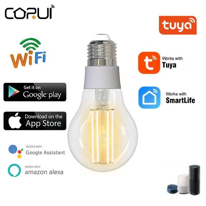 Corui Tuya Wifi E27 7w Smart ment Bulb Led Light Lamp Dimmable Lighting Smart Life Alexa