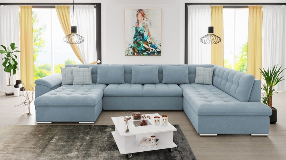 FRANCESCO Sectional Sleeper Sofa  Blue   Contemporary   Sleeper Sofas   by Table World  Houzz