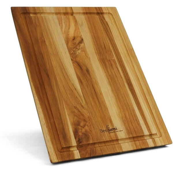 10 Pc Cutting Chopping Board Small Durable Teak Wood W/ Juice Groove