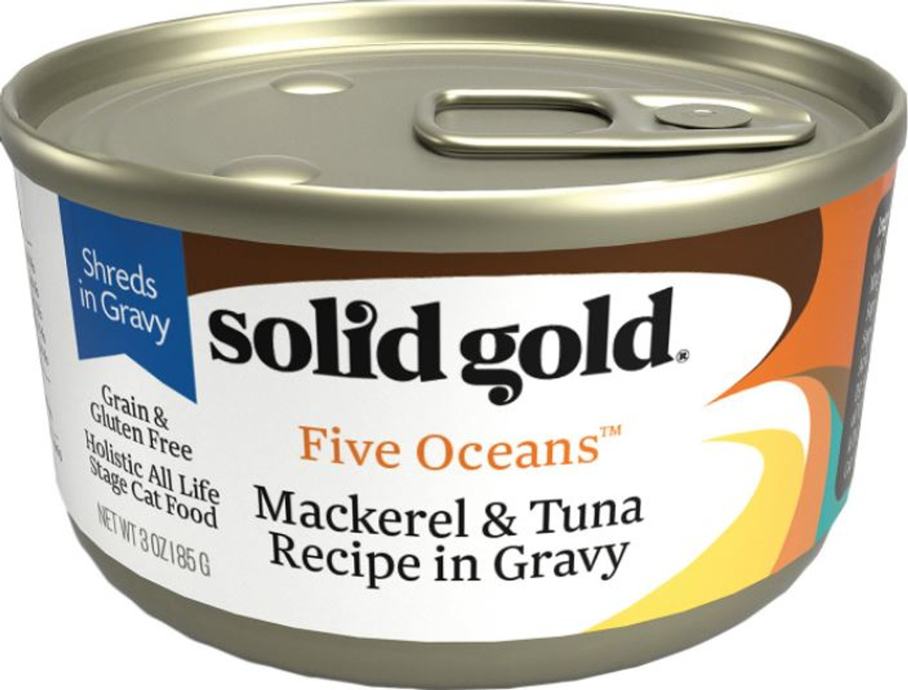 Solid Gold Grain-Free Five Oceans Mackerel and Tuna Recipe Canned Cat Food， 6 Oz.