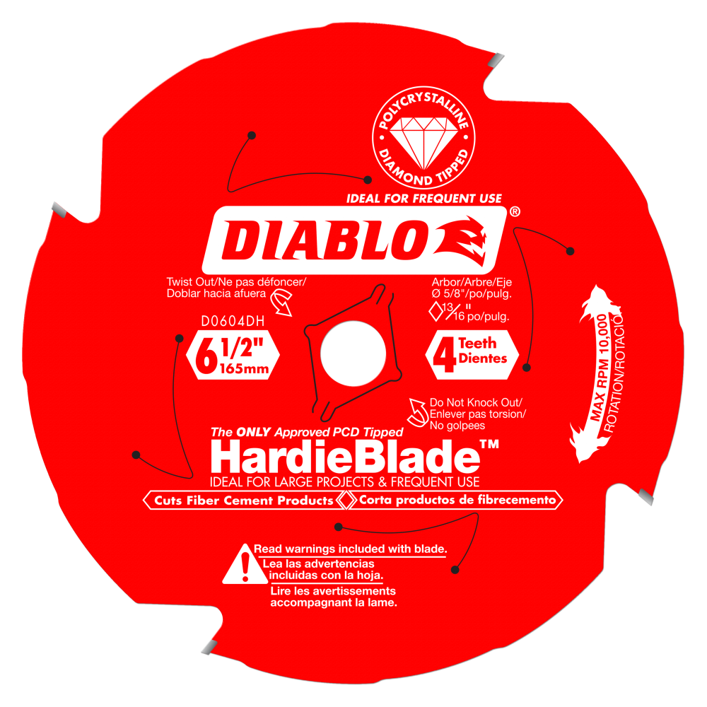 Diablo Tools 6-1/2 x 4 Tooth (pieceD) Fiber Cement HardieBlade