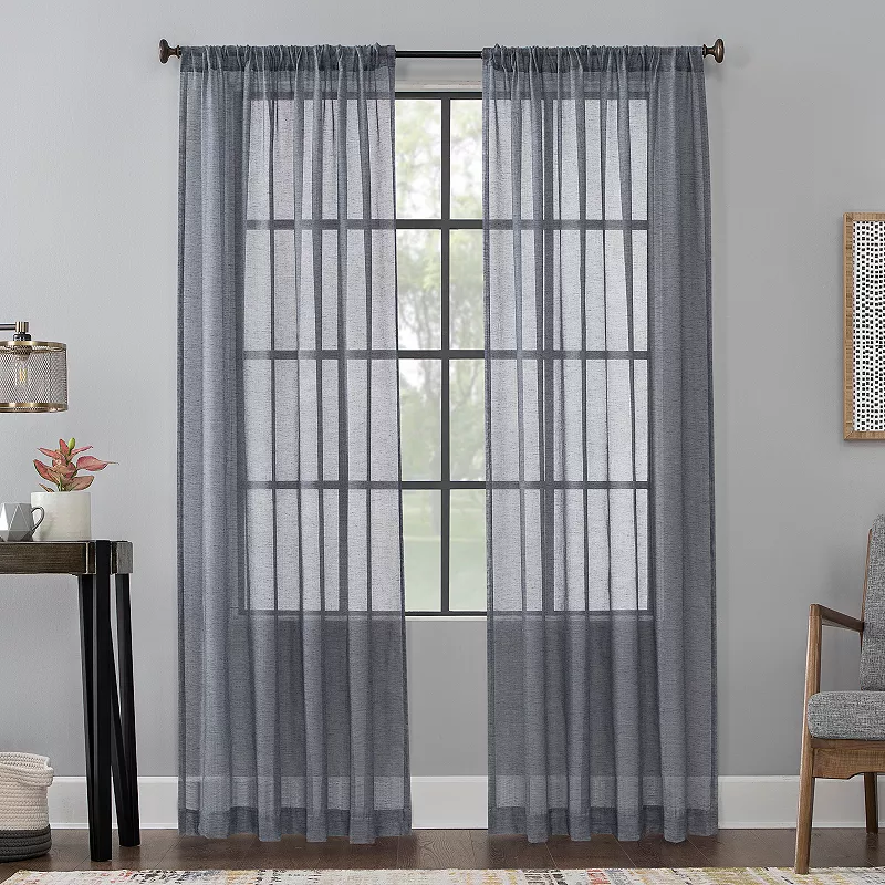 Scott Living 1-panel Celeste Textured Sheer Window Curtain