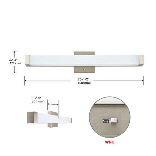 25 Inch LED BATHROOM VANITY LED LIGHT with Acrylic shade 25W Oril Rub Bronze