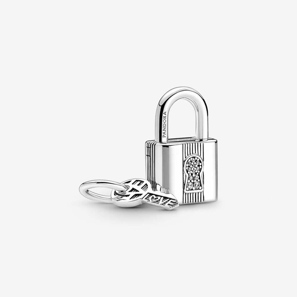 PANDORA  Padlock and Key Dangle Charm