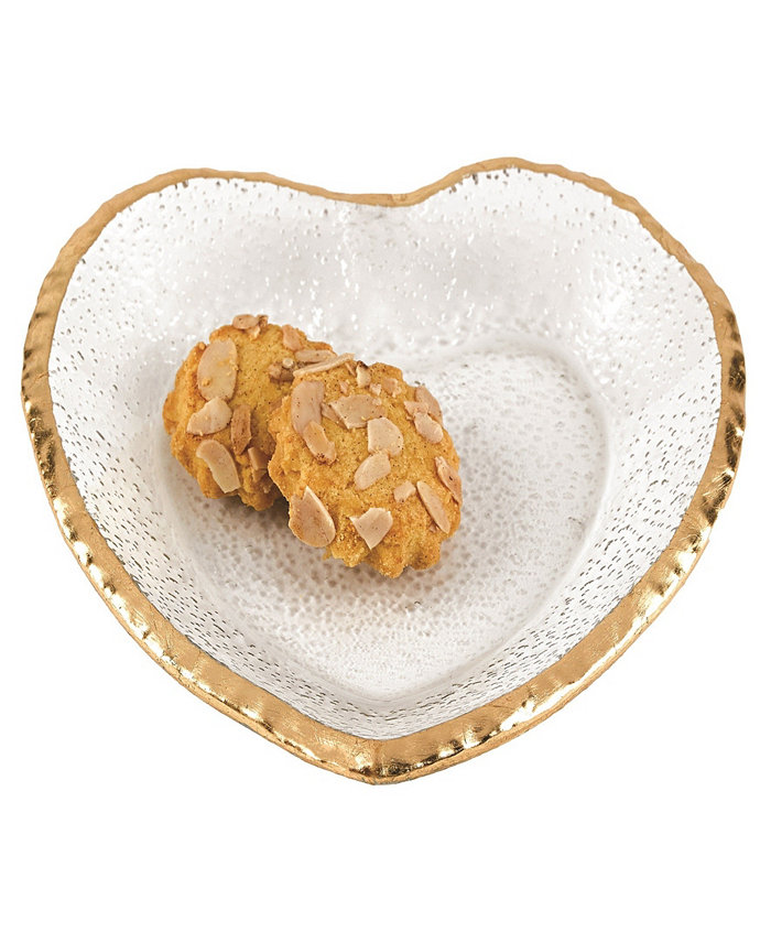 Badash Crystal Gold Edge Heart Plate 7.5