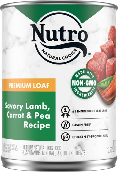 Nutro Premium Loaf Savory Lamb， Carrot and Pea Recipe Grain-Free Canned Dog Food