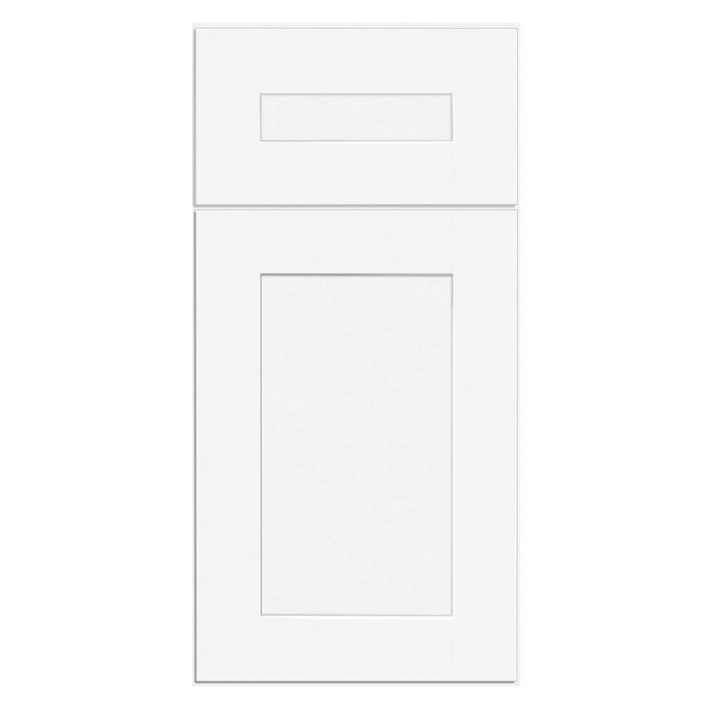 Home Decorators Collection Newport Assembled 33x84x24 in. Plywood Shaker Oven Kitchen Cabinet Soft Close in Painted Pacific White OC332484U-NPW