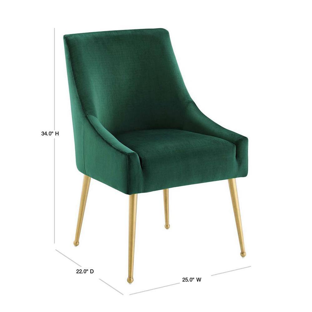 MODWAY Discern Green Upholstered Performance Velvet Dining Chair EEI-3508-GRN