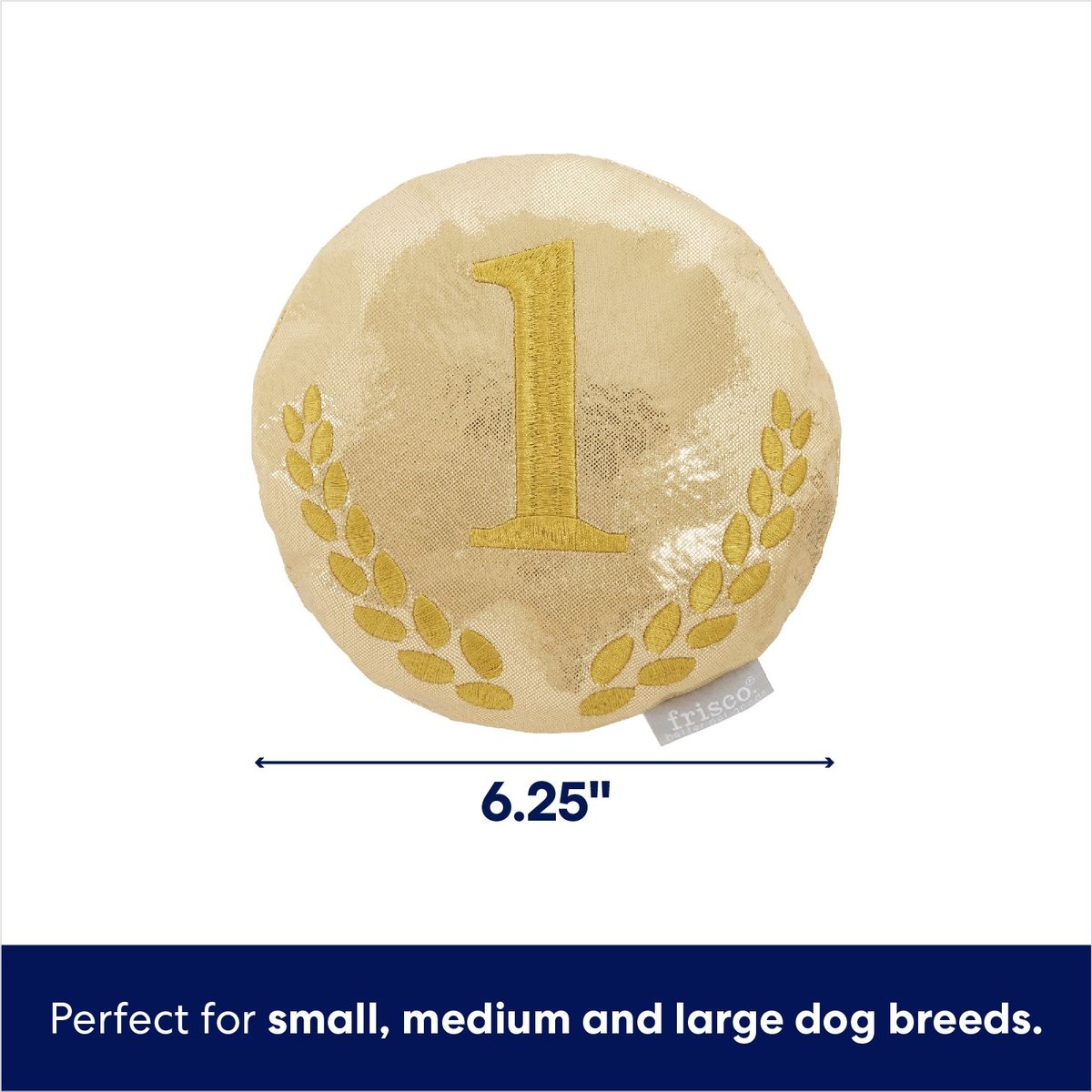 Frisco Gold Medal Round Plush Squeaky Dog Toy