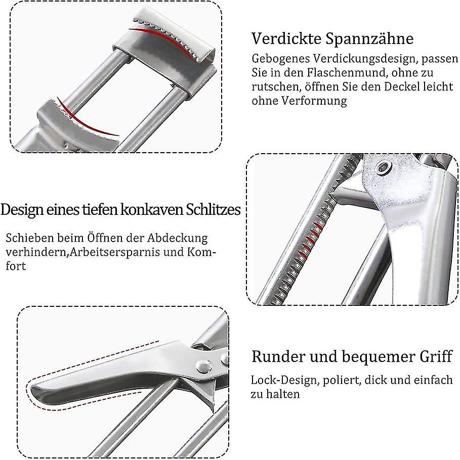 Can Opener，adjustable And Bottle Opener Stainless Steel Multifunction，seniors Lid Opener，non-slip