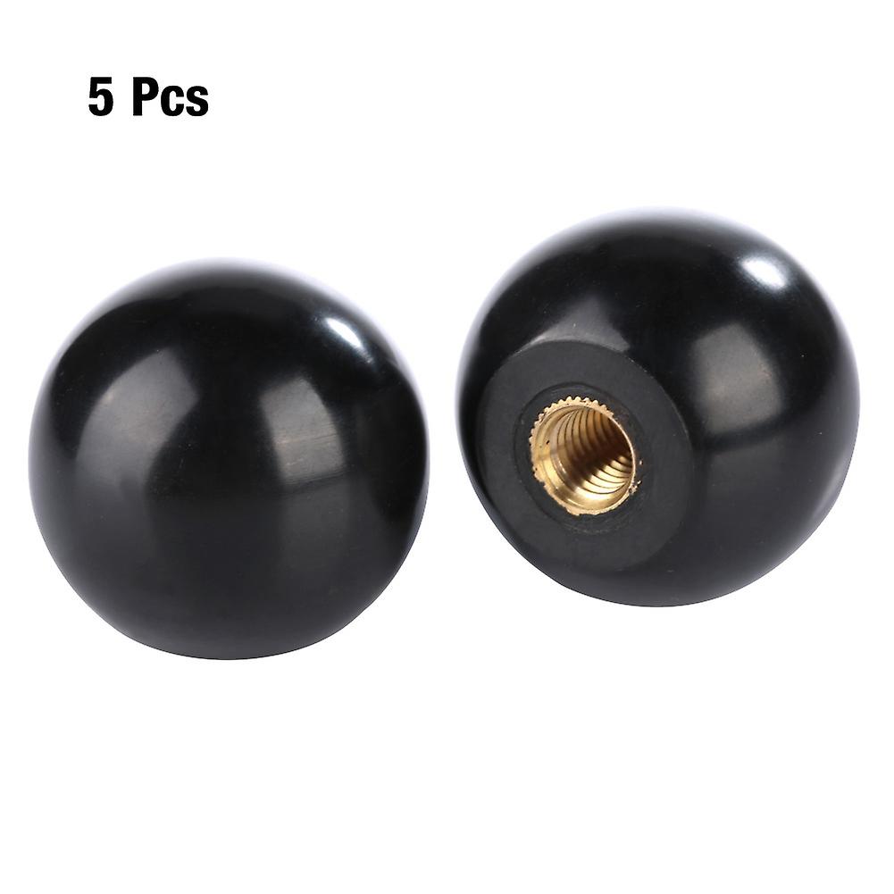 5pcs Bm6*25 Round Bakelite Ball Gear Lever Shift Knob Machine Tool Replacement Copper Insert