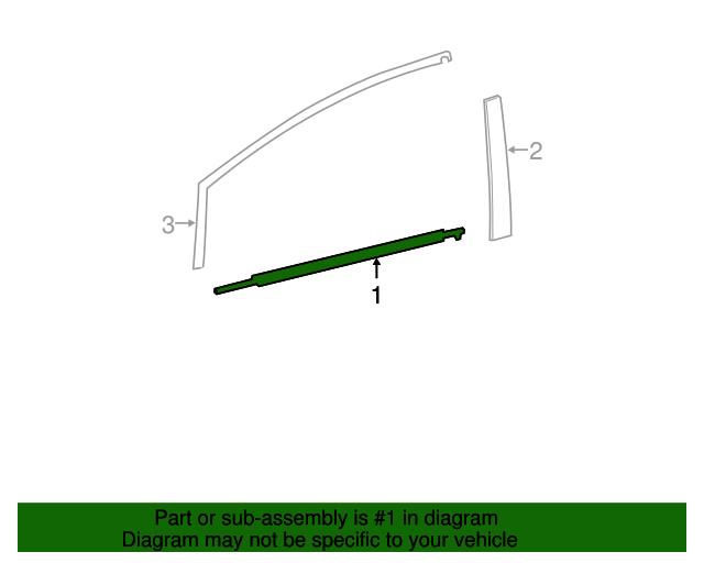 Genuine OE Toyota Door Window Belt Weatherstrip [Left， Front] - 75720-47021