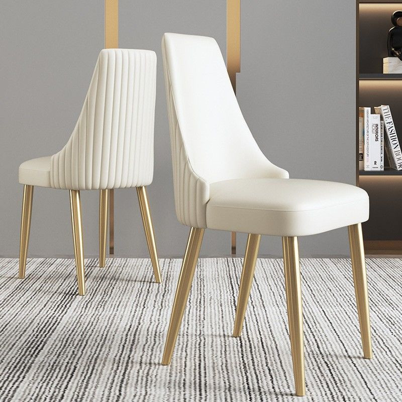 Gold Light Luxury Leather Dining Chair   Contemporary   Dining Chairs   by Miron Demid LLC  Houzz