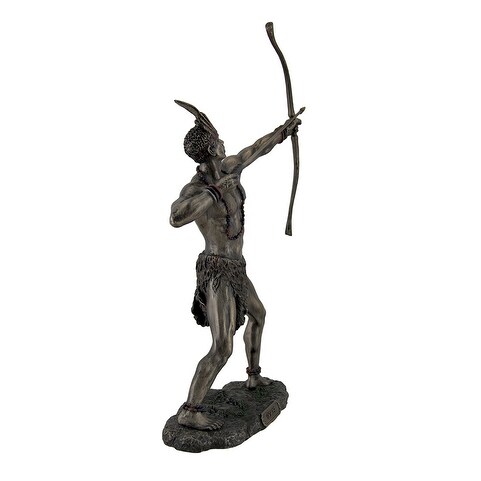 Bronzed Finish Ochosi Divine Hunter Orisha Statue   11.5 X 7.5 X 3 inches