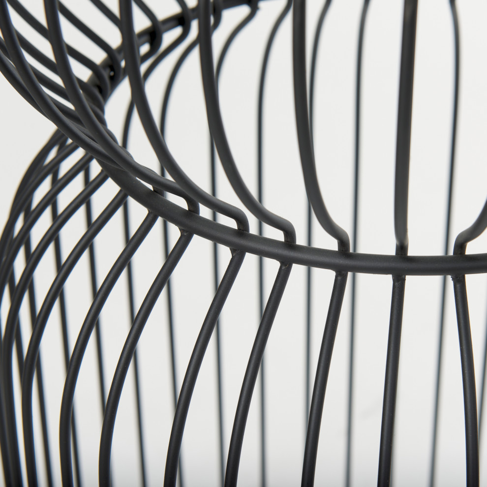 Shani Black With Glass Top Round Accent Tables  2 Piece Set   Modern   Side Tables And End Tables   by Mercana  Houzz