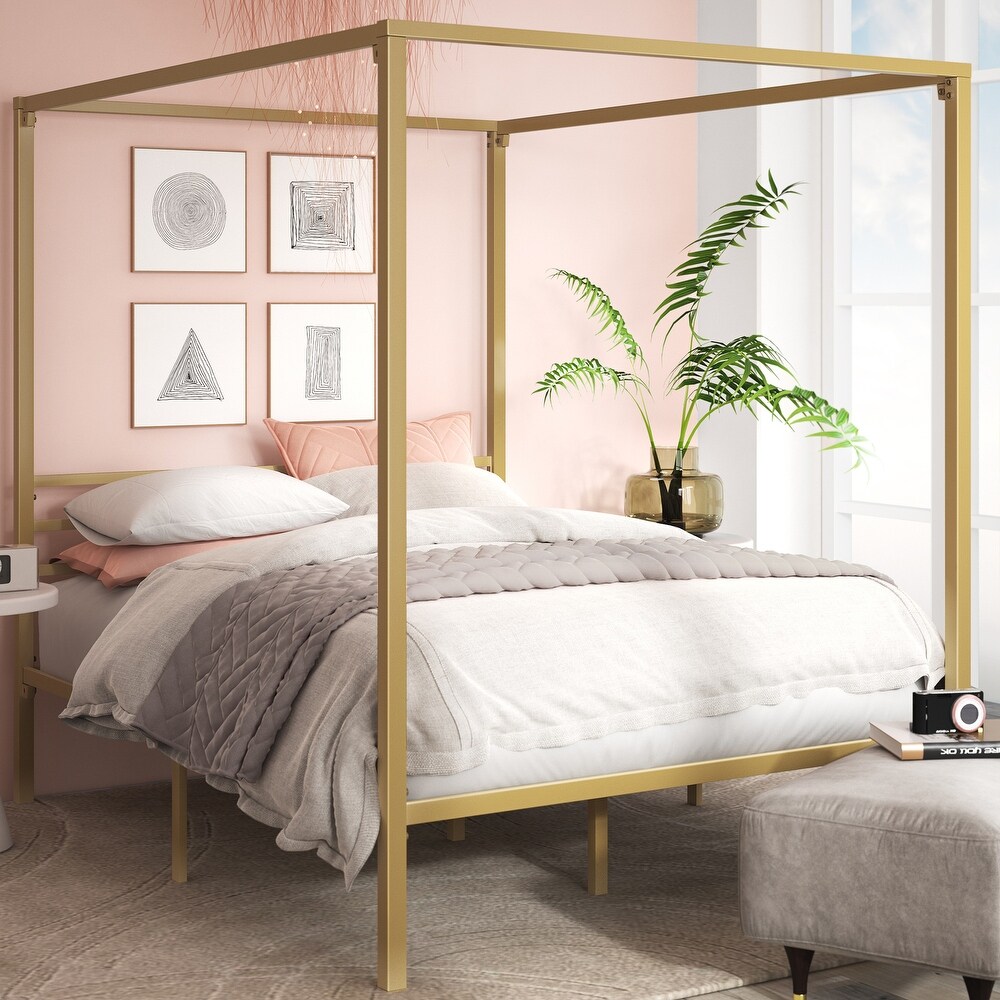 Priage by ZINUS Metal Canopy Platform Bed Frame