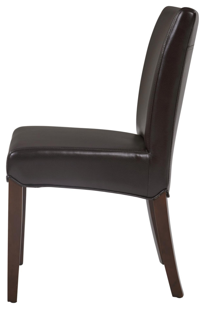 Alphie Bonded Leather Chair  Coffee Bean (Set Of 2)   Transitional   Dining Chairs   by Virgil Stanis Design  Houzz