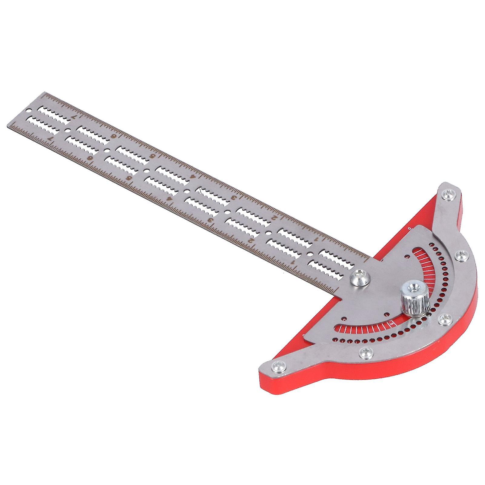 10in Stainless Steel Protractor Woodworking Edge Ruler with Scales for Carpenters DIY Craftsmen