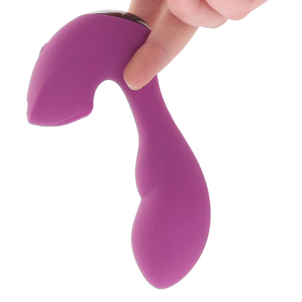 Playboy Arch Stroking G-Vibe in Wild Aster