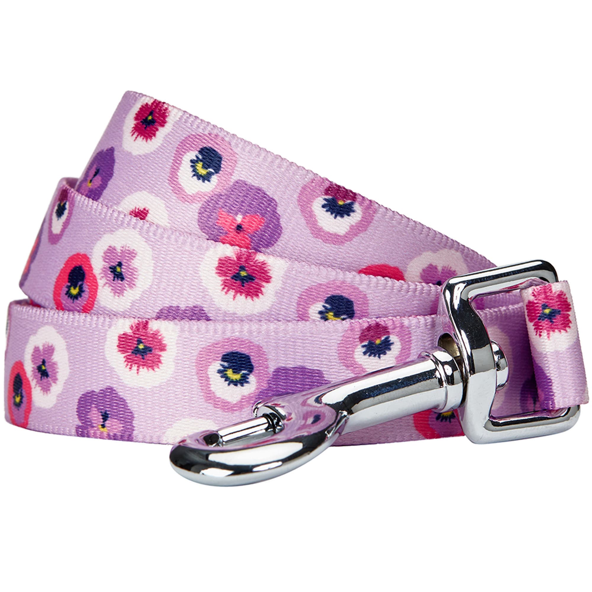 Blueberry Pet Essentials Light Purple Floral Dog Leash， Small