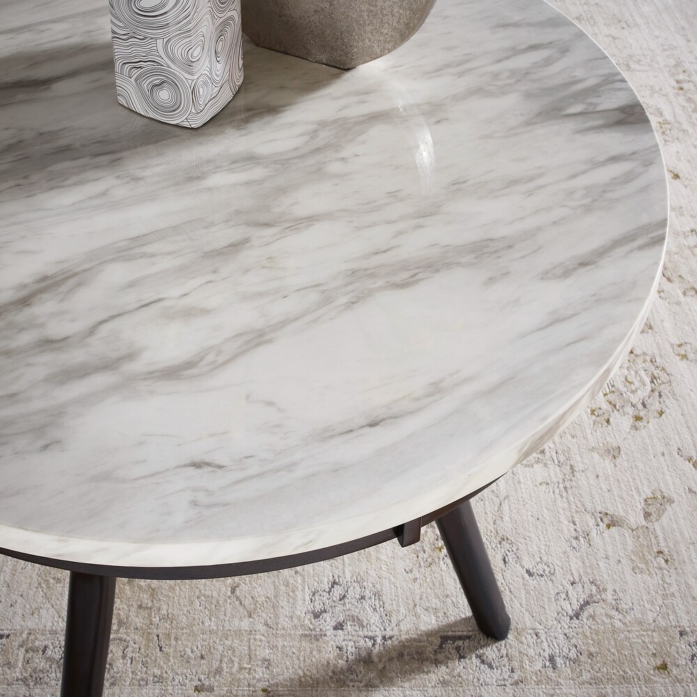 Balmforth White Faux Marble Round Dining Table by iNSPIRE Q Classic