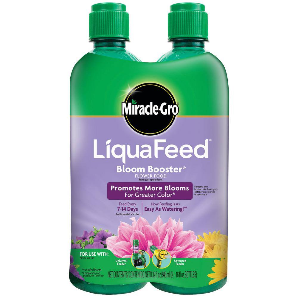 Miracle-Gro LiquaFeed 16 oz. All Purpose Plant Food Advance Starter Kit and 32 oz. Bloom Booster Flower Plant Food Refill Bundle VB02189