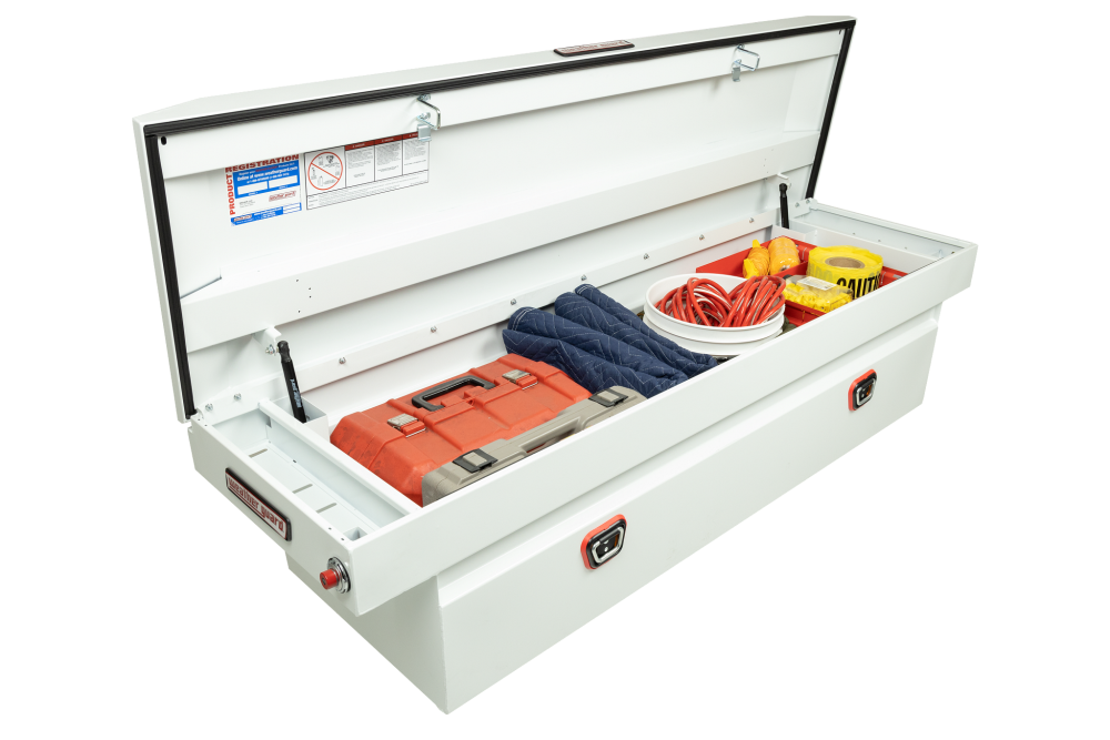 Weather Guard Saddle Truck Tool Box Steel Standard White