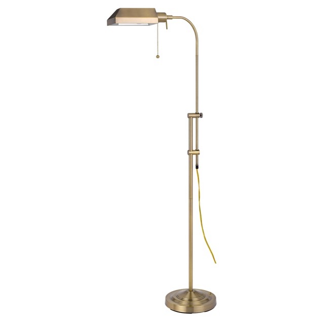 X 57 quot Adjustable Height Metal Pharmacy Floor Lamp Antique Brass Cal Lighting