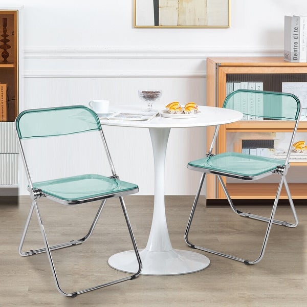 Modern Transparent Acrylic Folding Chair with Metal Frame