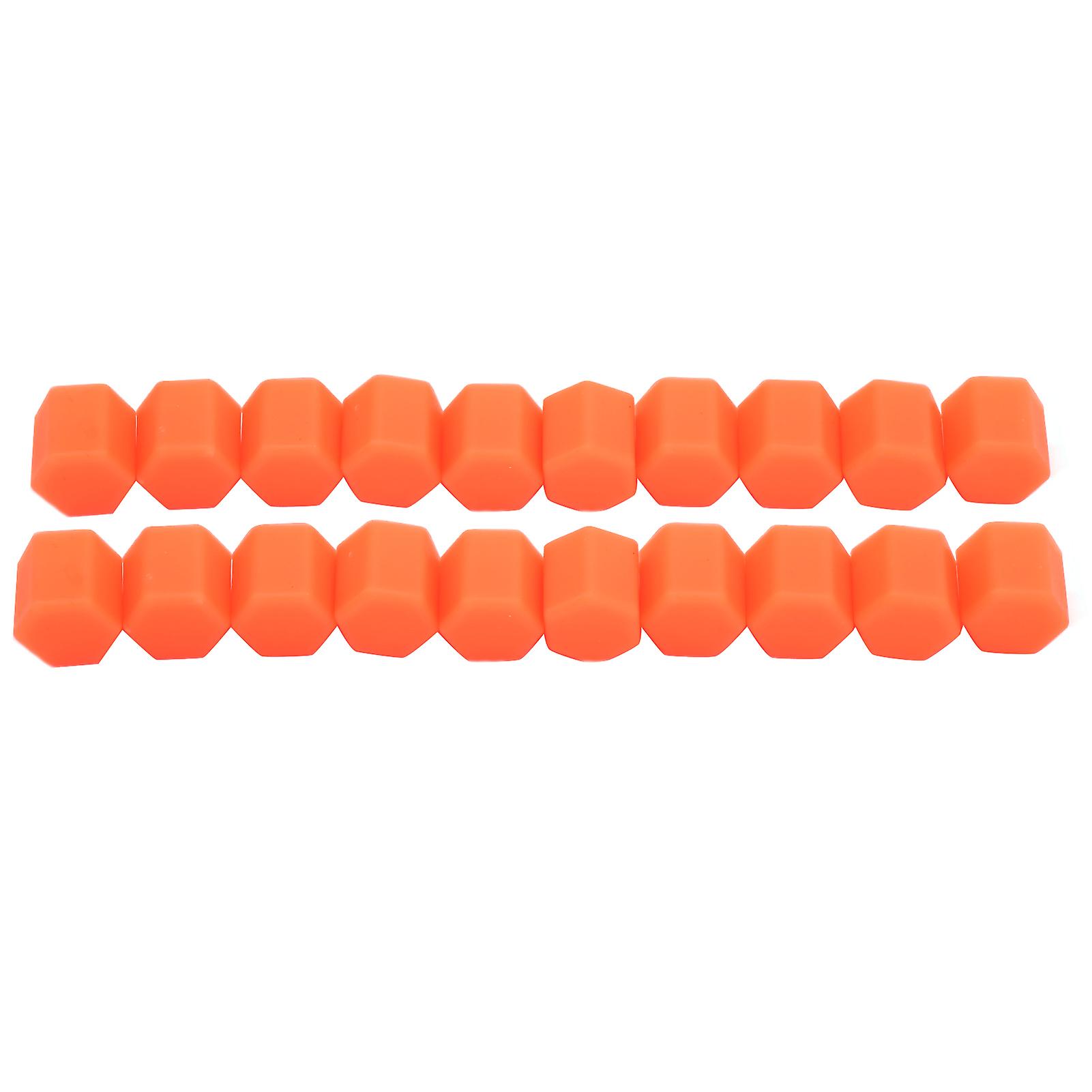 20pcs Auto Tire Valve Stem Caps Luminous Orange Cover Universal For Car Motorcycle Truck Bicycle