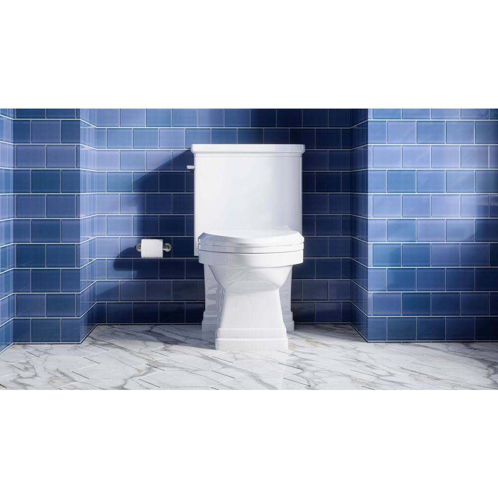 PELHAM  WHITE Crestmont 1-piece 1.28 GPF Single Flush Elongated Toilet in White Soft-Close Seat Included PWT1004