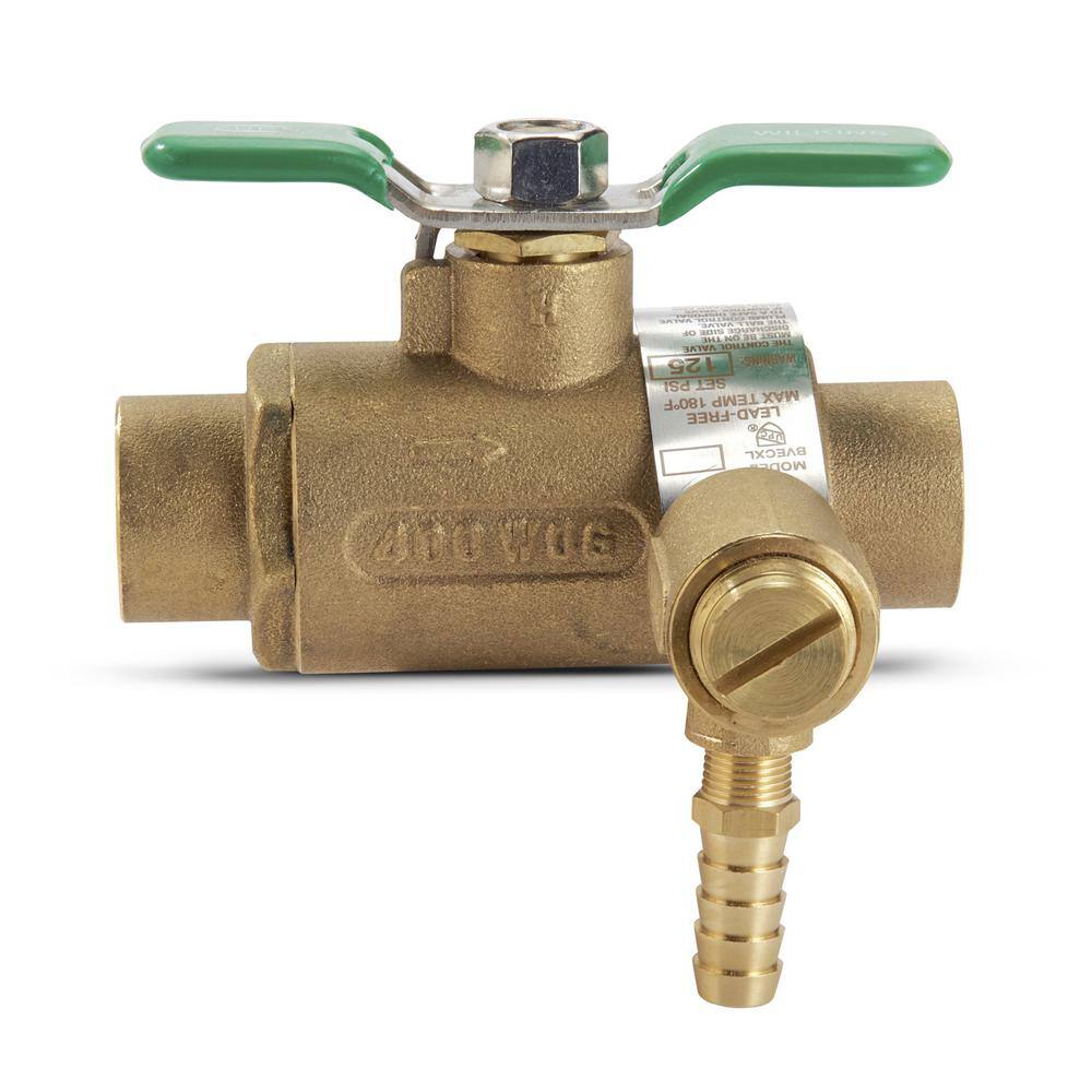 Zurn 34 in. Bronze Full Port Ball Valve with Integral Thermal Expansion Relief Valve with PEX Connections 34-BVECXLC-125BF