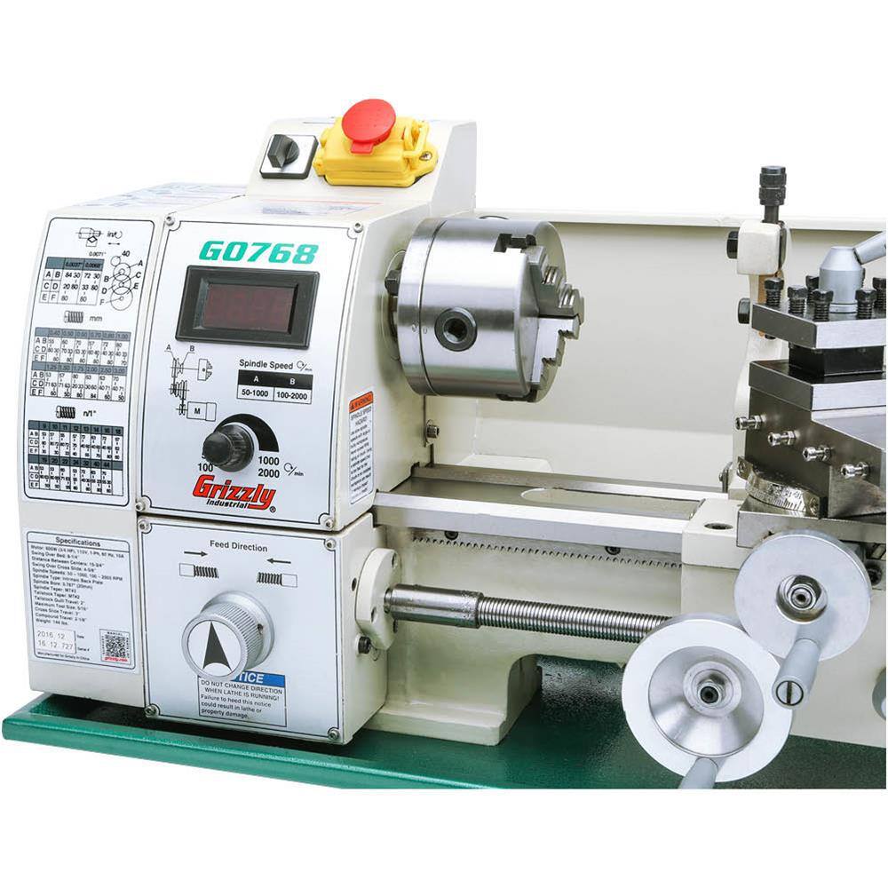 Grizzly Industrial 8 in. x 16 in. Variable-Speed Lathe G0768