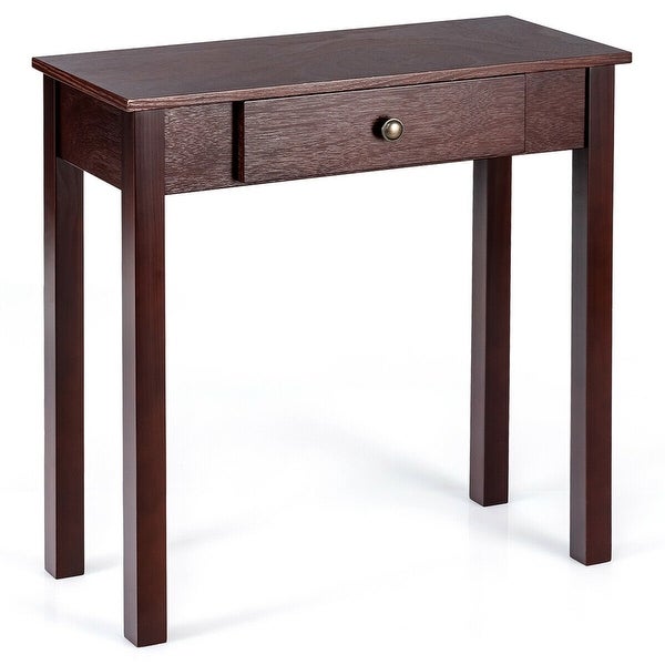 Gymax Console Table with Drawer Entryway Hallway Accent Wooden Table - 28'' x 12'' x 28''