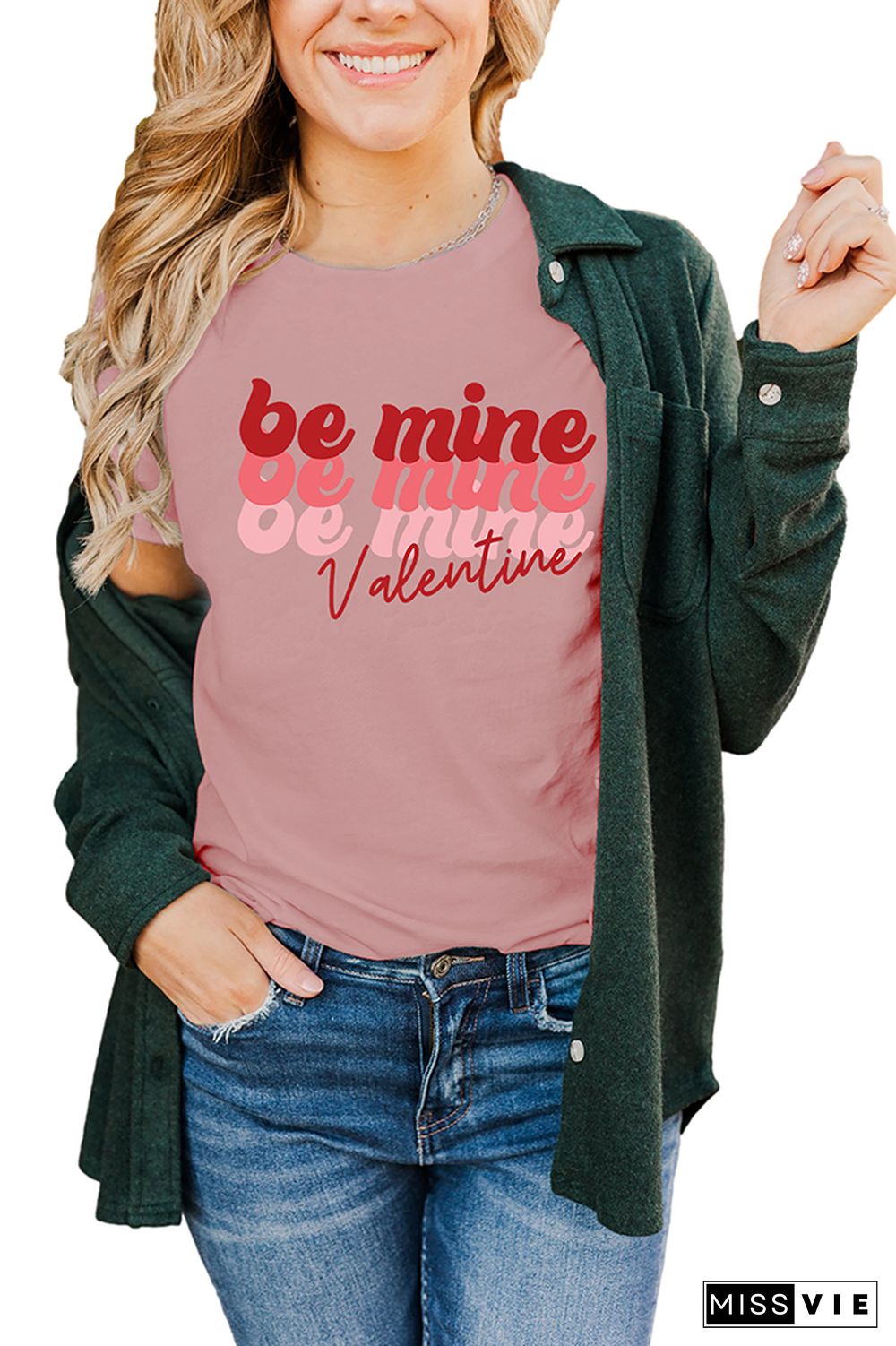 Valentine Be Mine Pullover Shortsleeves Graphic Tee Wholesale