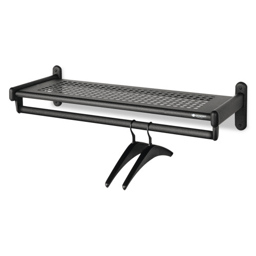 Quartet Metal Wall Shelf Rack， Powder Coated Textured Steel， 48w x 14.5d x 6h， Black (20404)