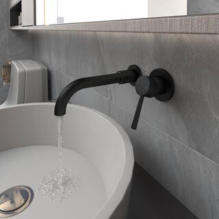 Aosspy Single Handle Wall Mounted Faucet in Matte Black AS-0909