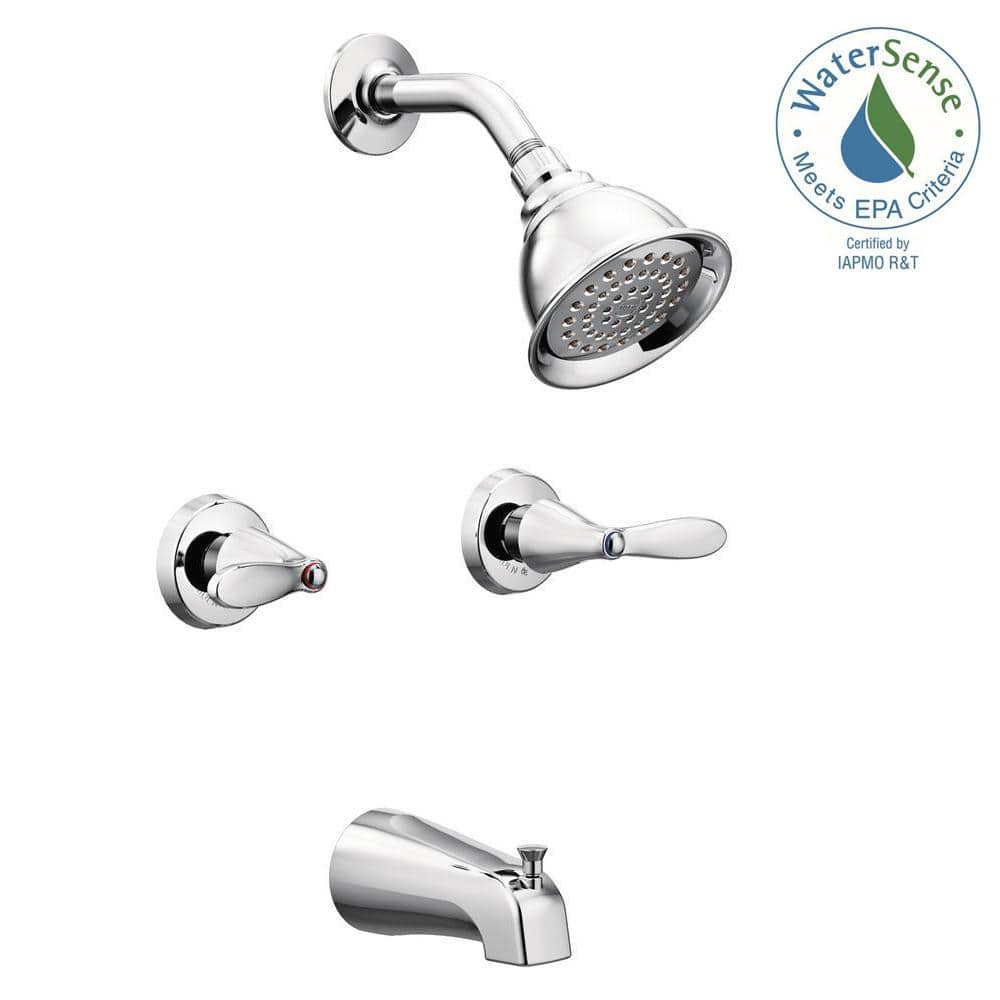 Moen Adler Tub/Shower Faucet 4 Spray Head Chrome 2 Handle ;