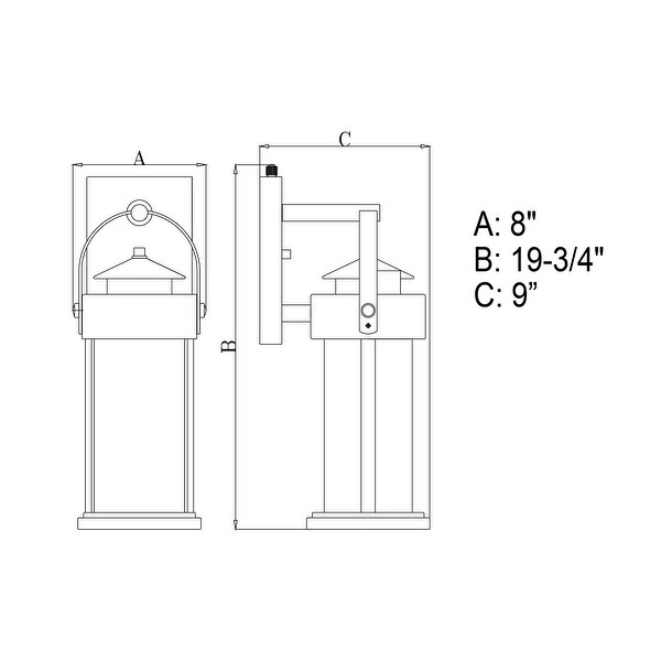 Cumberland 1 Light Dusk to Dawn Bronze Rustic Outdoor Wall Lantern Clear Glass - 8-in W x 19.75-in H x 9-in D Shopping - The Best Deals on Outdoor Wall Lanterns | 26685208