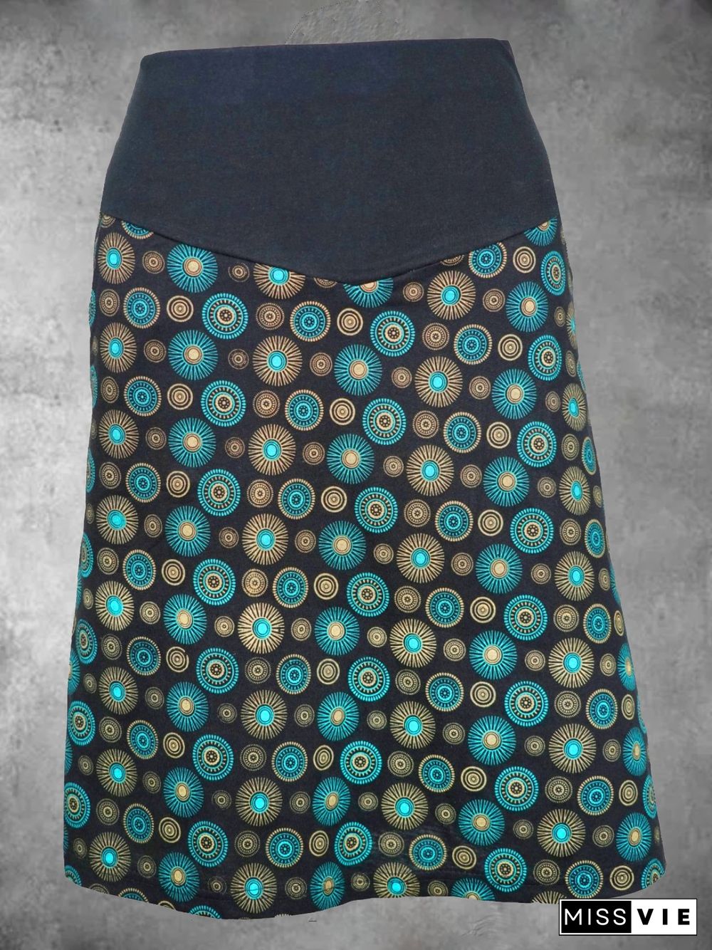 Casual Plus Size Printed Skirt