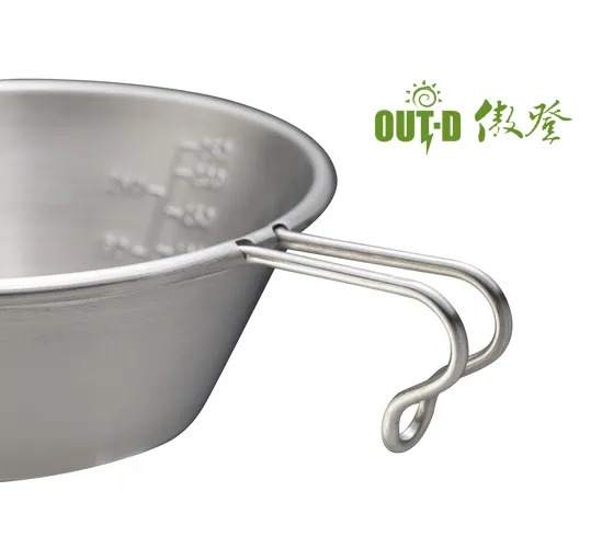 Wholesale Stainless Steel Bowl with handle Camping Picnic Outdoor BBQ Sierra Cup