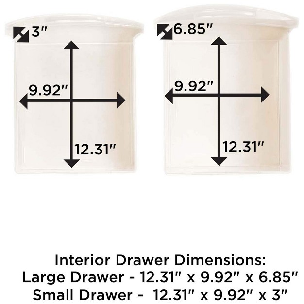 Homz Clear Plastic 4 Drawer Medium Home Storage Container Tower W 2 Large And 2 Small Drawers And Removeable Caster Wheels White Frame 2 Pack