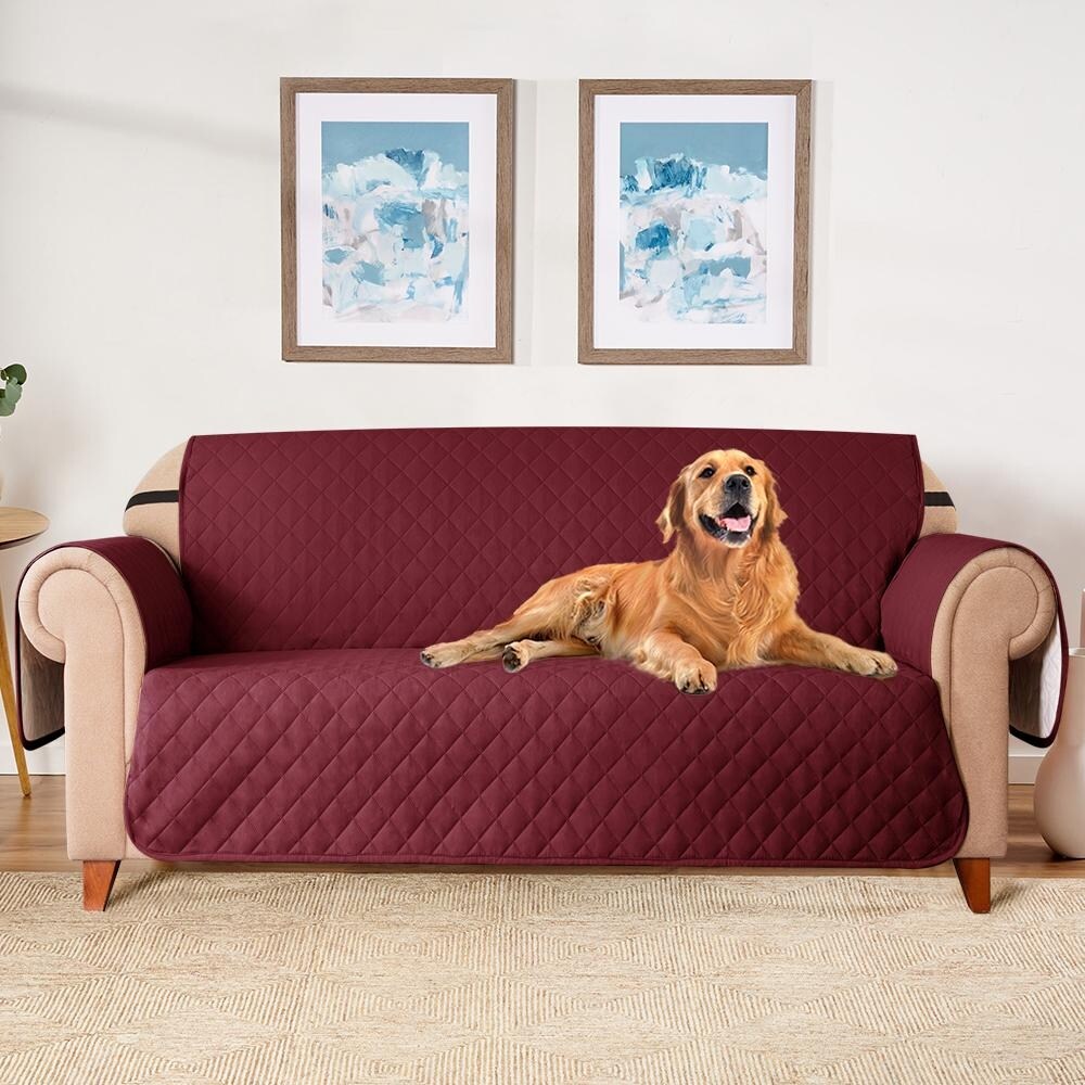 Subrtex Reversible Sofa Slipcover with Elastic Straps Furniture Protector for Pet