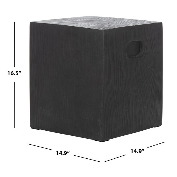 SAFAVIEH Cube Indoor/ Outdoor Modern Black Concrete Accent Table