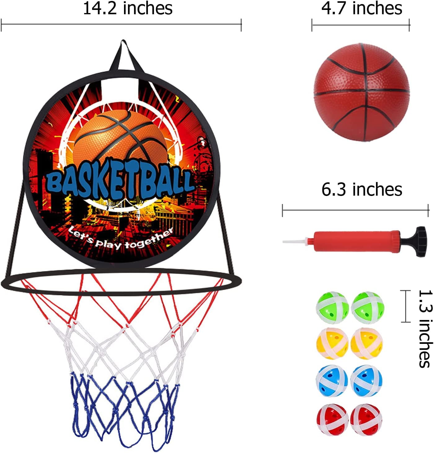 14 Dart Board for Kids， Basketball Hoop for Kids Toddlers Toys for 3 Year Old Boys