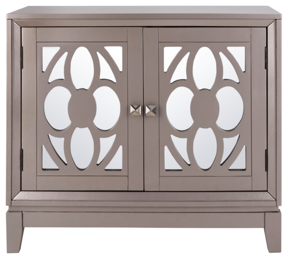 Kay 2 Door Chest Champagne/ Mirror   Modern   Accent Chests And Cabinets   by Virgil Stanis Design  Houzz