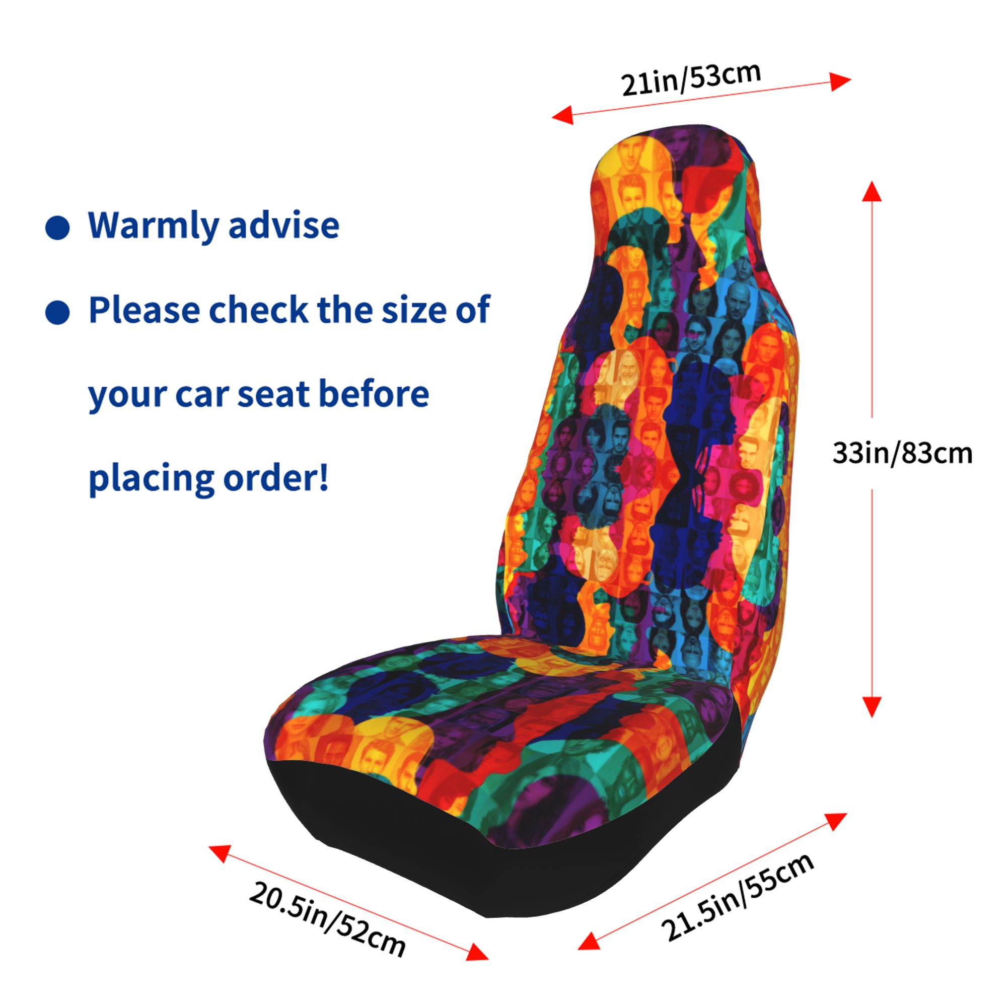 ZICANCN Car Seat Cover Diversity World Population Car Front Seat Covers Protectors ， Automotive Seat Covers for Cars Trucks Suv